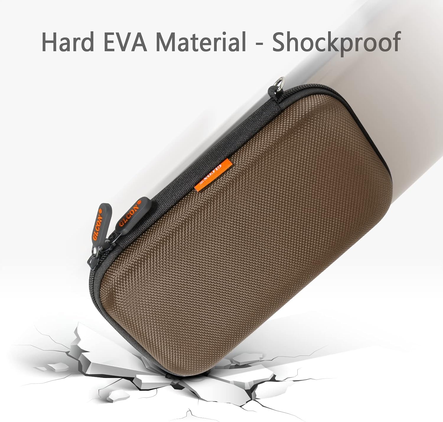 GLCON Estuche electrónico organizador de cables de viaje a prueba de golpes, funda de transporte dura de EVA para banco de energía, disco duro,