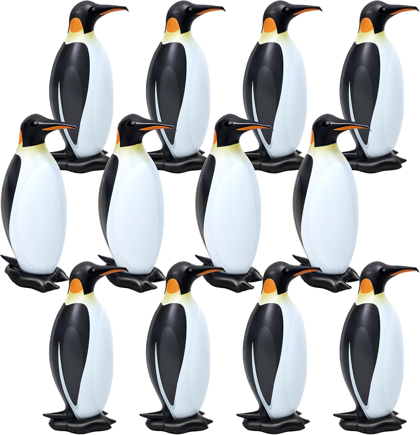 12 pingüinos inflables de 1.67 pies para decoración de interiores, pingüinos inflables para piscina, pingüinos, fiestas, acuarios, decoración