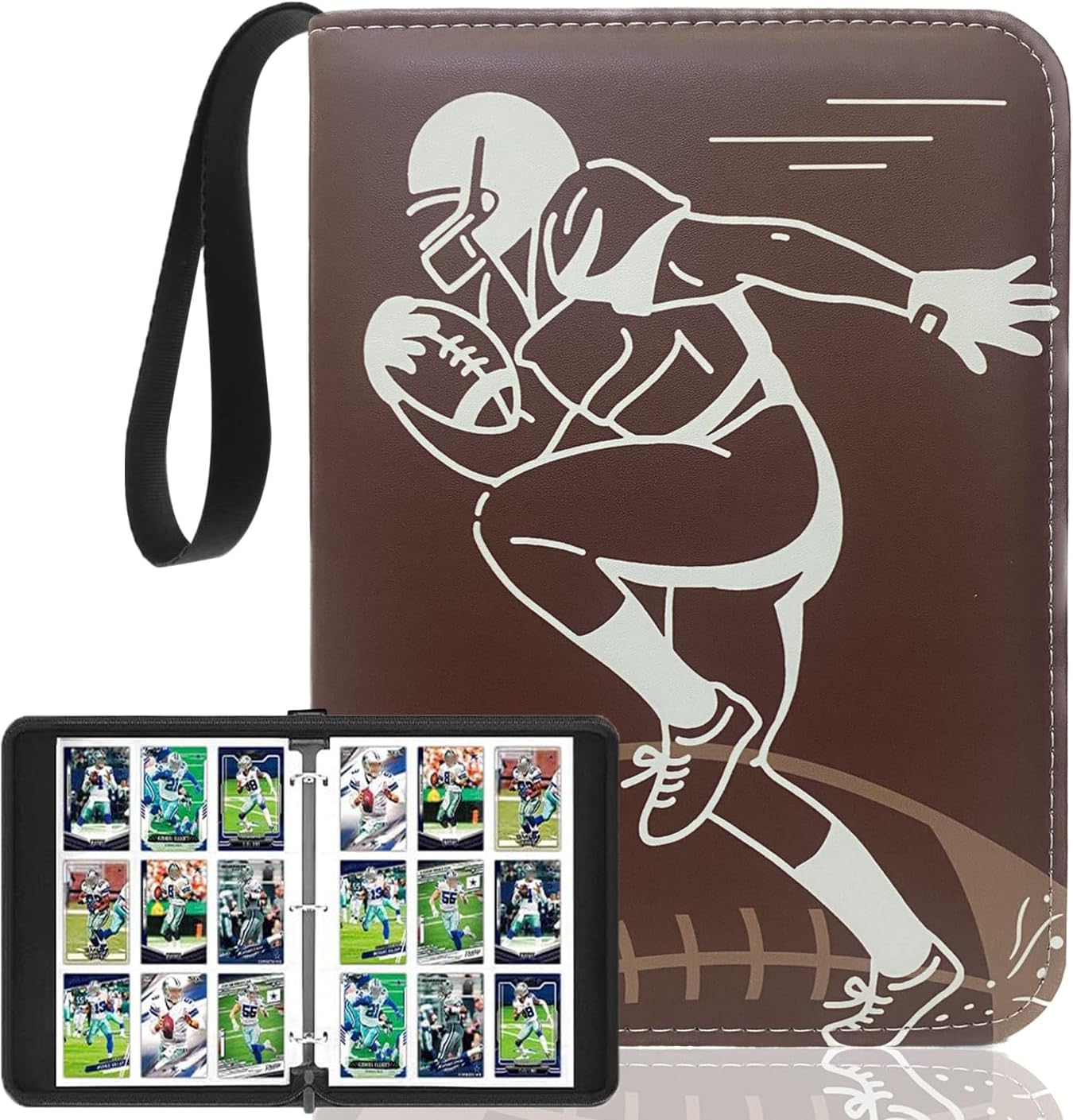 ZKXJJA Carpeta de tarjetas de fútbol con 9 bolsillos y fundas extraíbles, capacidad para 900 tarjetas