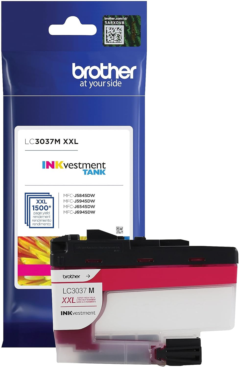 Brother LC3037M original cartucho de tinta magenta de alto rendimiento para tanques de tinta, rendimiento de página de hasta 1500 páginas, LC3037,