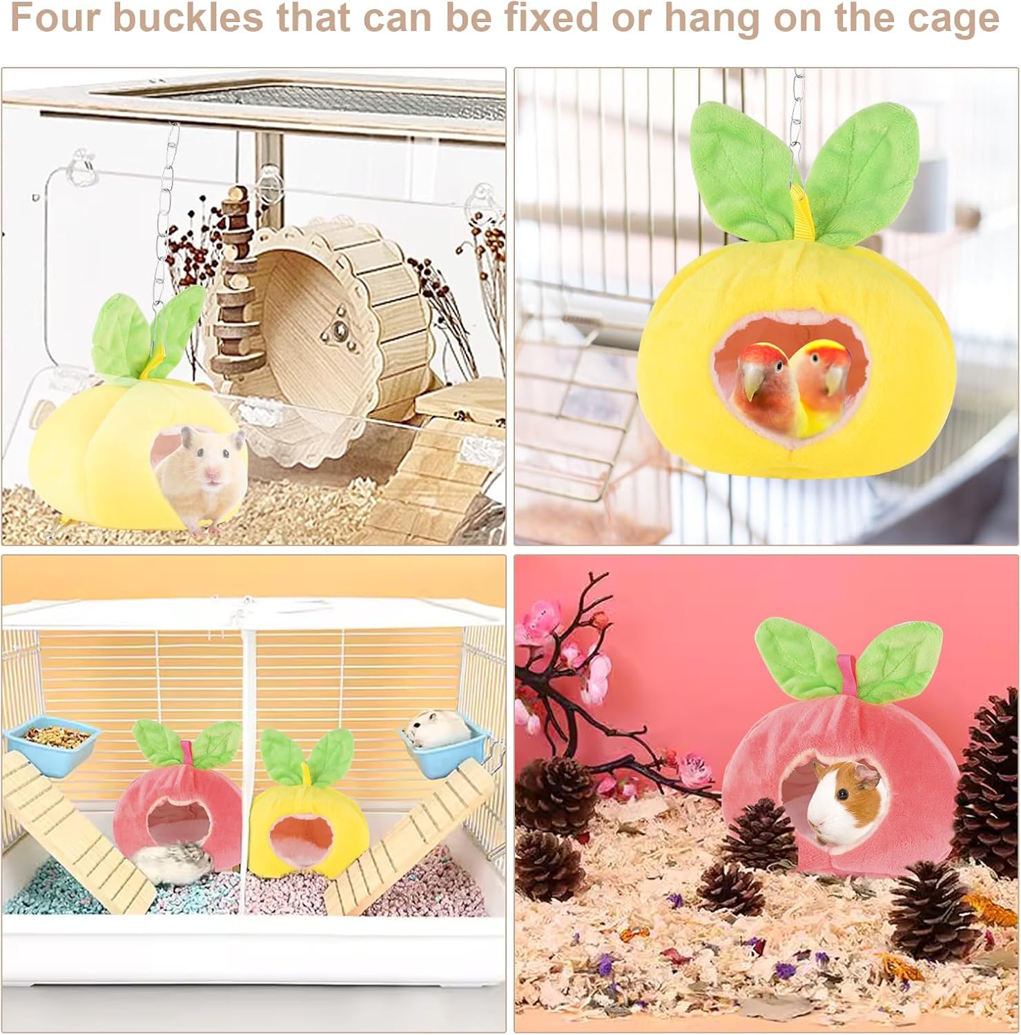 Cama de hámster, lindo escondite de hámster, hamaca colgante lavable, jaula de cama cálida, accesorios para nido pequeños, cobayas, jerbos ardillas,