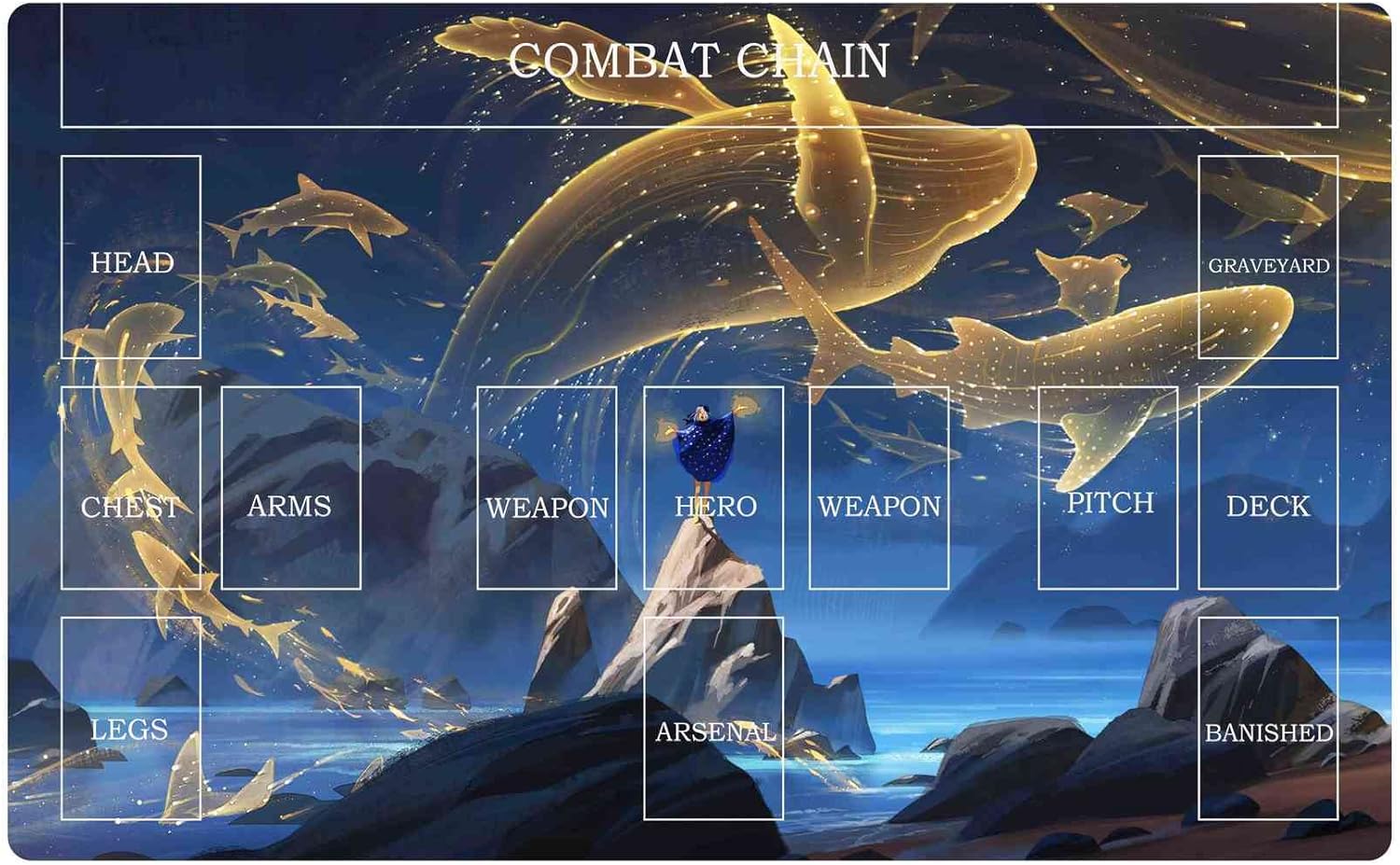 FAB – Tapete de juego para juego de cartas TCG y alfombrilla de mouse de 23.6 x 13.9 pulgadas, tapete de cartas de juego premium, tapete de juego