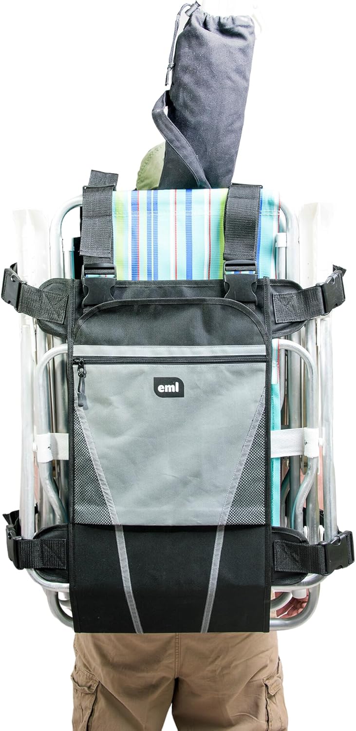 Bolsa de transporte plegable para silla  Mochila grande para silla de playa para 2 sillas de playa, sombrilla, toallas y más accesorios de playa