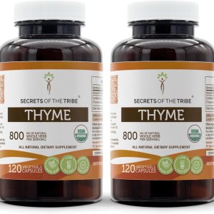 Secrets of the Tribe Tomillo 2×120 Cápsulas, Hecho con Cápsulas Vegetales y Efecto Thymus Vulgaris Toni (2×120 Cápsulas) Secrets of the Tribe Tomillo 2×120 Cápsulas, Hecho con Cápsulas Vegetales y Efecto Thymus Vulgaris Toni (2×120 Cápsulas)