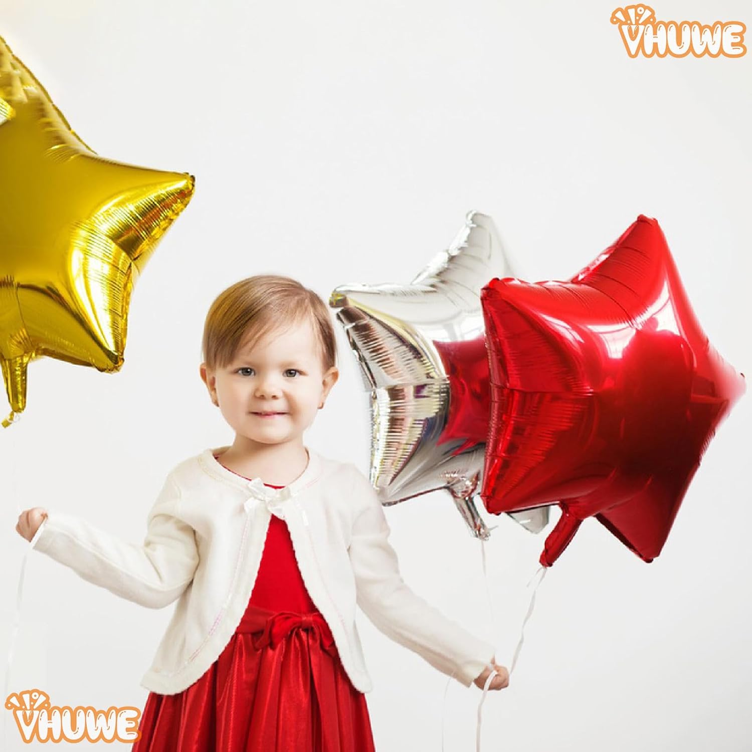 Globos de estrella roja de 18 pulgadas, 10 globos metálicos de aluminio de helio con forma de estrella roja para decoración de fiesta de cumpleaños,