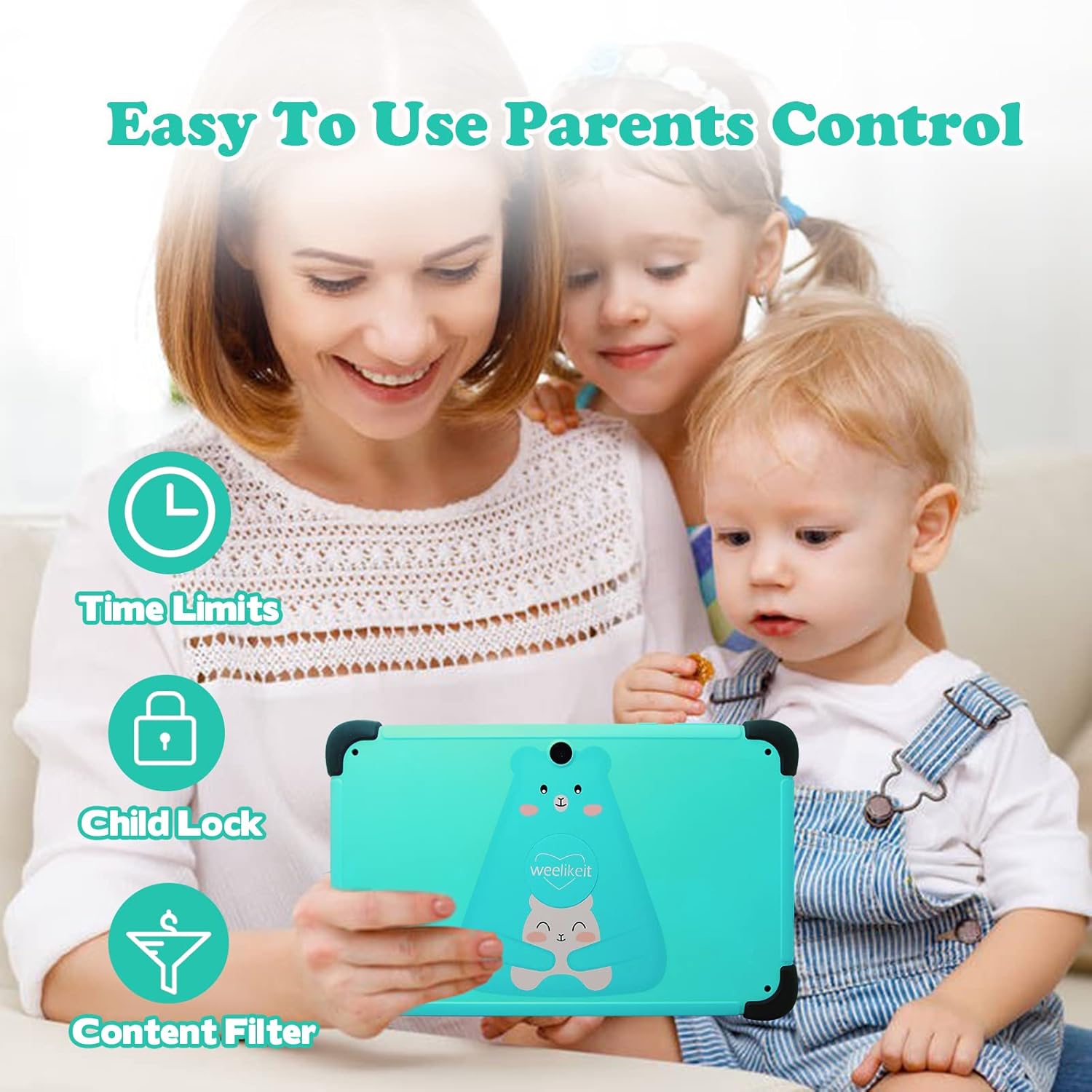 Tablet para niños de 8 pulgadas, weelikeit Android 11 Kids Tablet con AX WiFi6, control parental, aplicación para niños instalada, 4500 mAh,