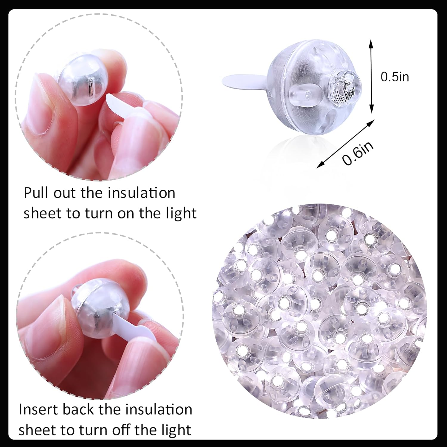 100 luces LED para globos, mini luces LED para decoraciones de fiesta, globos iluminados, luces de fiesta de neón para linterna de papel, huevos de