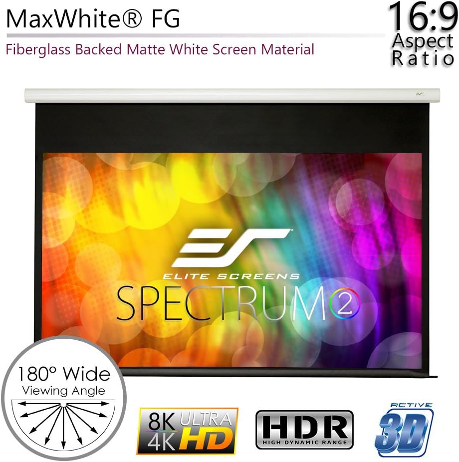 Elite Screens Spectrum- Pantalla Spectrum 2 MaxWhite FG  Carcasa blanca
