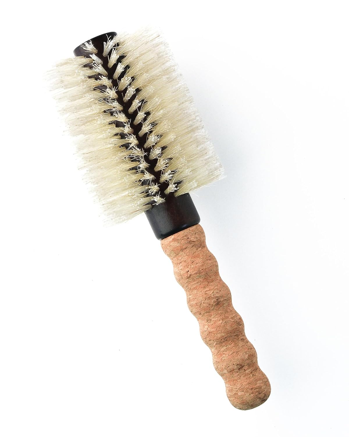 Cepillo de pelo de cerdas de jabalí de nailon, cepillo redondo para secado por soplado, cepillo grande de 2.5 pulgadas, cepillo antiestático, mango