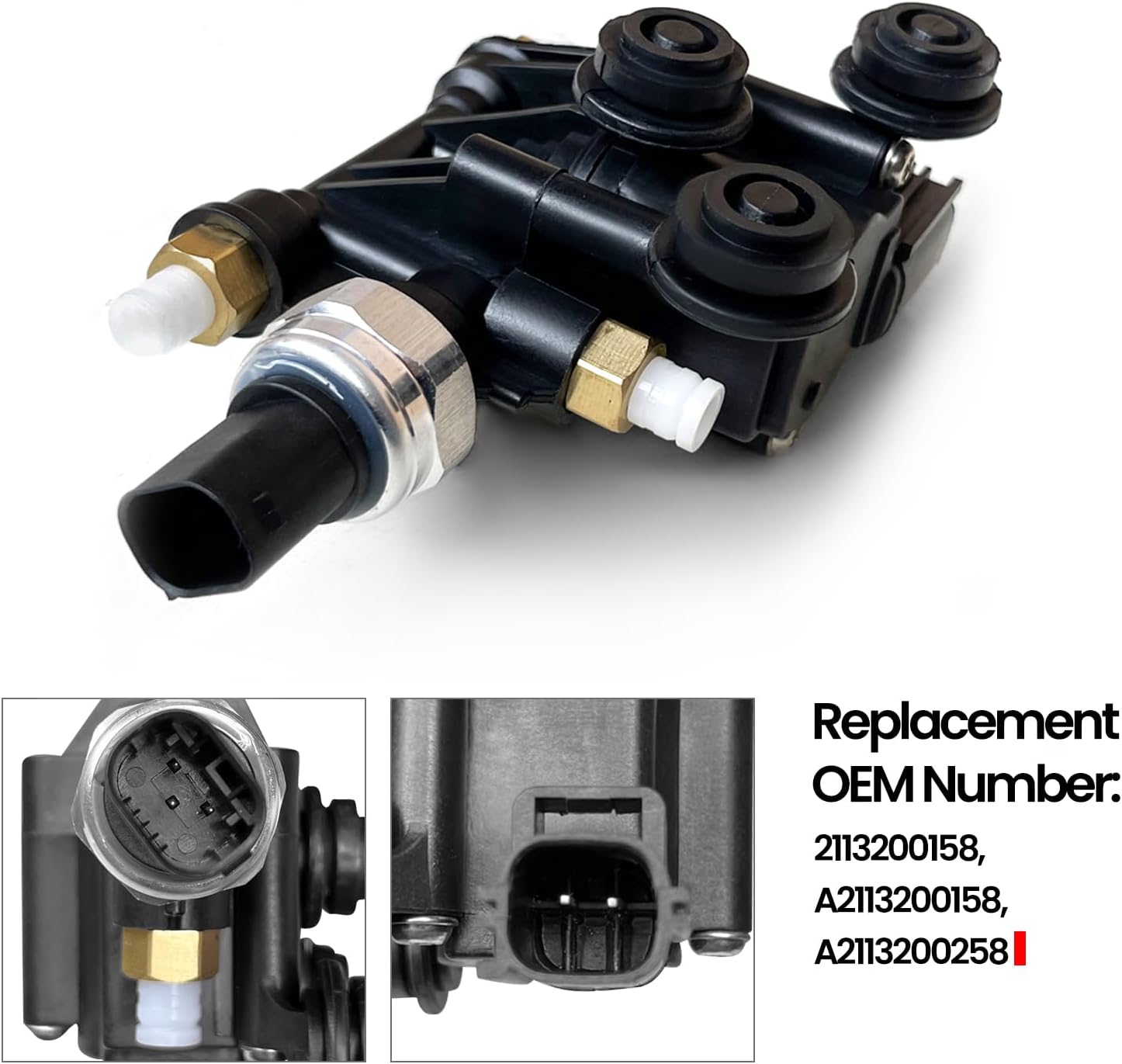 VIGOR Control de bloque de válvula de suspensión neumática compatible con Land Rover L322, L320 y 2005-2009 Discovery 34, LR3LR4 Car, OEM número de