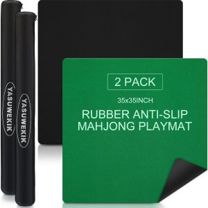 Paquete de 2 tapetes Mahjong de 35 x 35 pulgadas con bolsas de transporte de goma antideslizante, reducción de ruido, cubierta de mesa Mahjong para Paquete de 2 tapetes Mahjong de 35 x 35 pulgadas con bolsas de transporte de goma antideslizante, reducción de ruido, cubierta de mesa Mahjong para