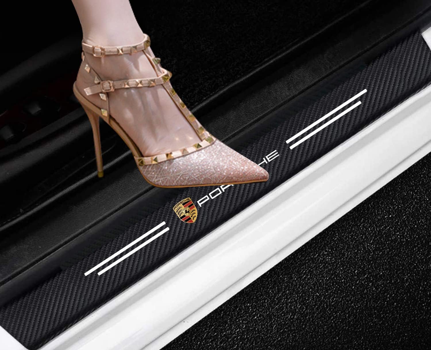 Película protectora para umbral de puerta de automóvil Porsche, Protector de umbral de puerta de automóvil para Porsche Panamera Cayenne Macan