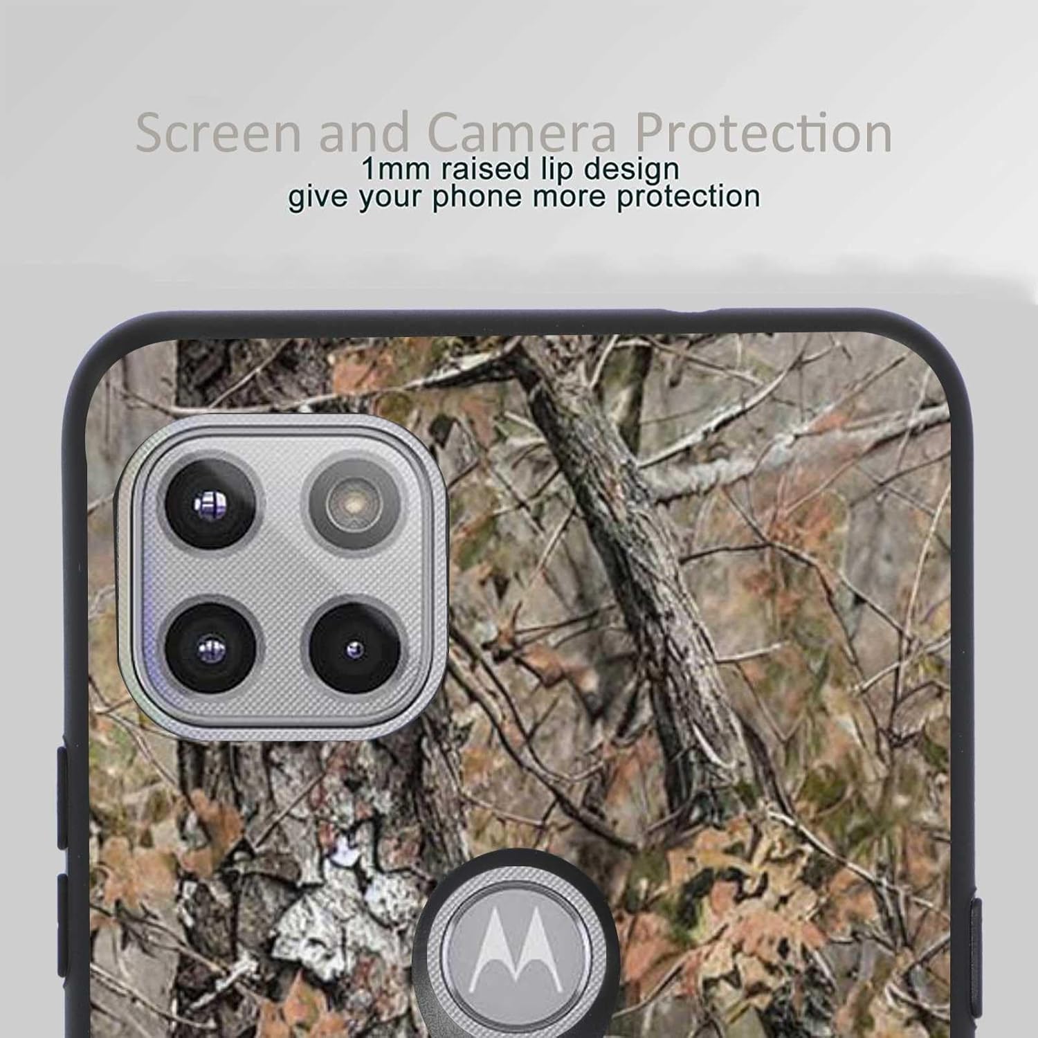 Compatible con Motorola Moto One 5G AceMotorola G 5G Funda de camuflaje, hojas de árbol de camuflaje, patrón de caza de cazador para Moto Case para