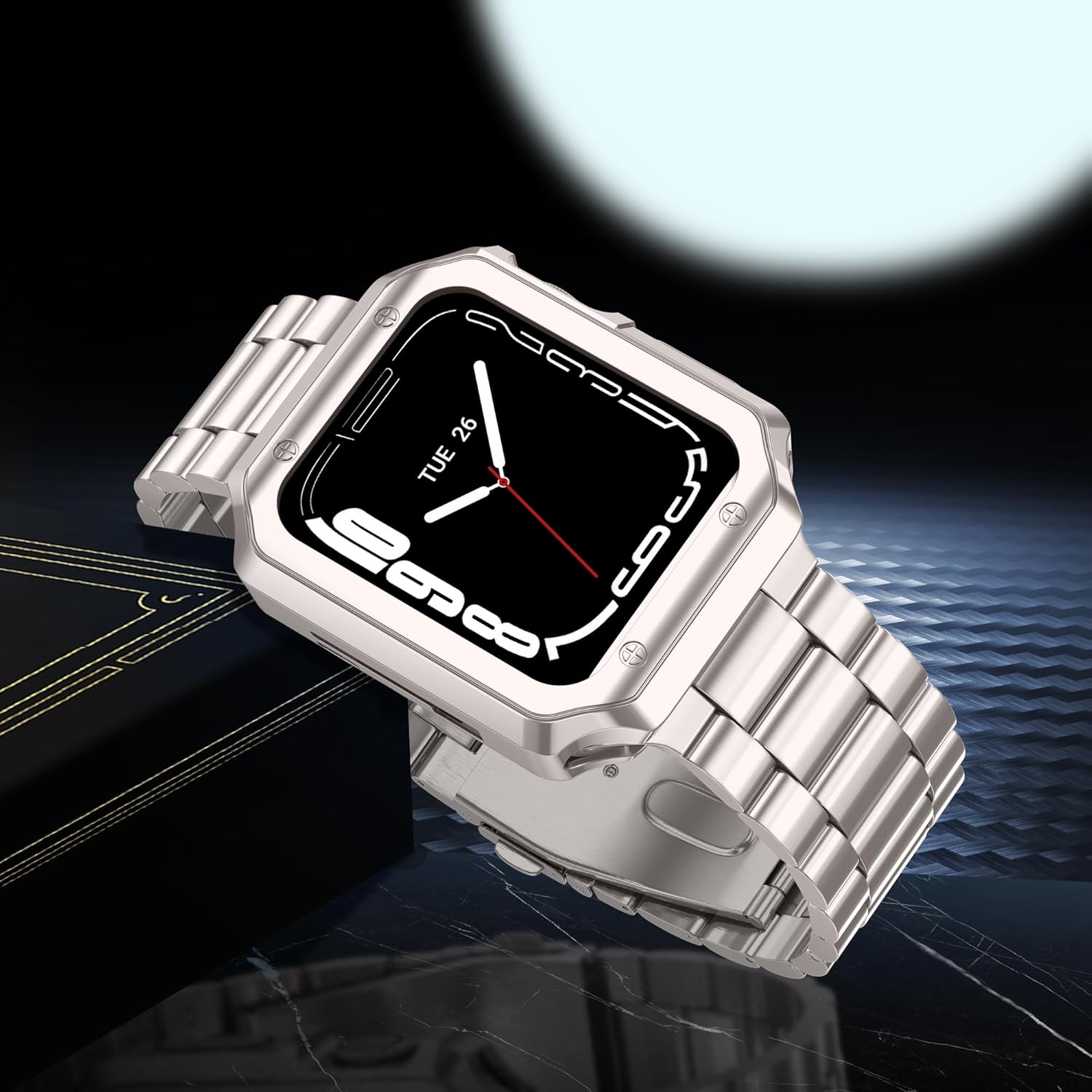 TISIMO Compatible con Apple Watch Band de 1.772 pulgadas, 1.732 pulgadas, 1.654 pulgadas, 1.614 pulgadas, 1.575 pulgadas, 1.496 pulgadas, correa de