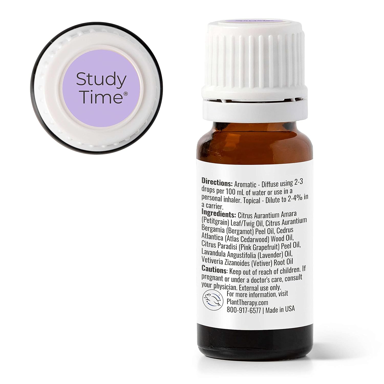 Plant Therapy KidSafe A+ Attention Aceite esencial sinergético prediluido. Mezcla de Petitgrain, Bergamota, cedro del Atlas, toronja, lavanda y