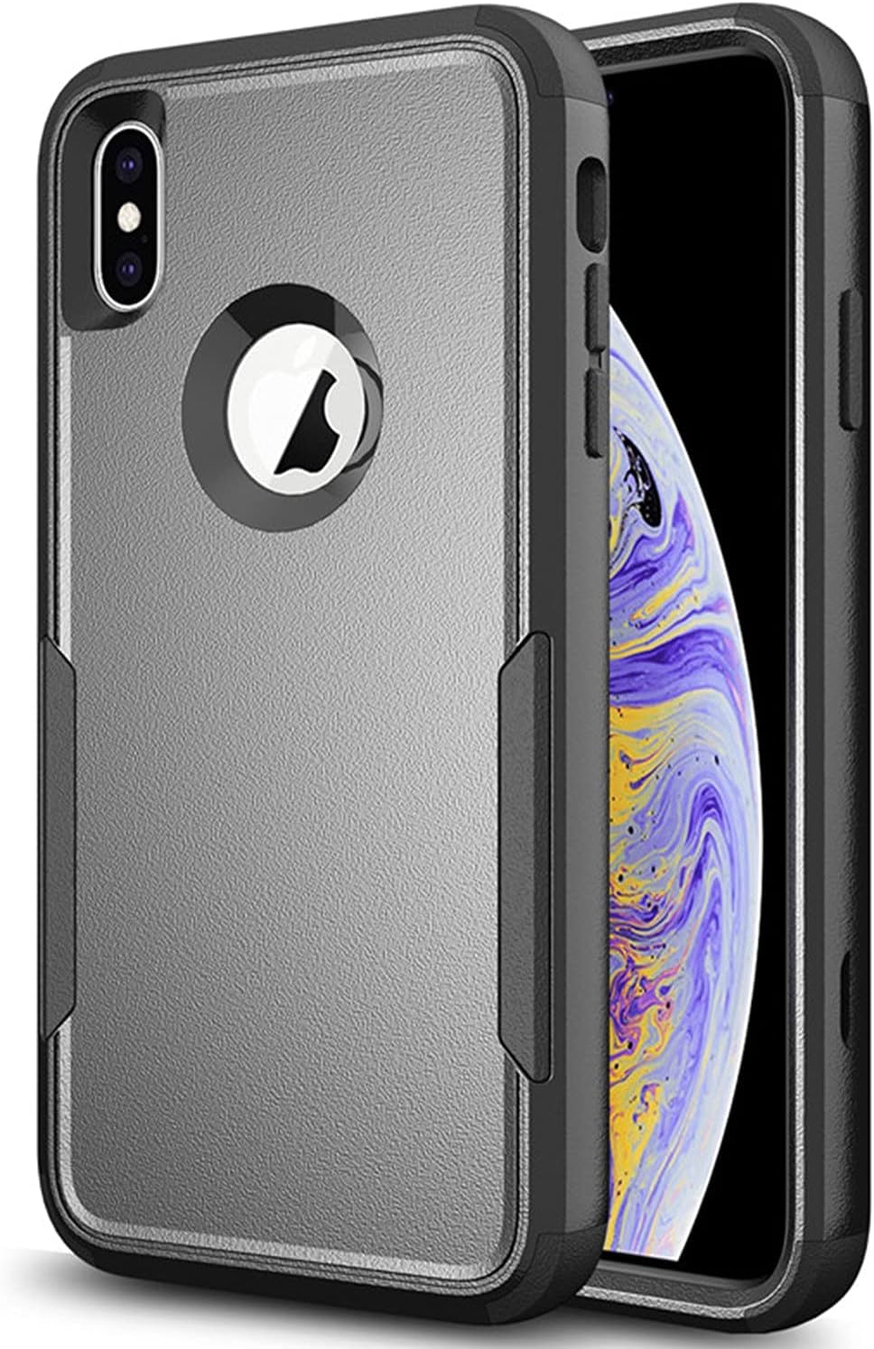 STORM BUY Funda compatible con Apple iPhone XR, resistente negra y negra con a prueba de golpes a prueba de caídas fundas protectoras para iPhone XR