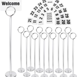 12 números de mesa de 12 pulgadas de alto, soportes para números de mesa con números de mesa, tarjetas de bienvenida y reservadas, tarjetas de 12 números de mesa de 12 pulgadas de alto, soportes para números de mesa con números de mesa, tarjetas de bienvenida y reservadas, tarjetas de