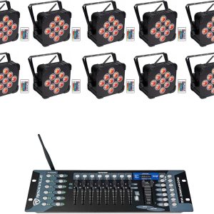(10) Rockville Best PAR 60 – Luces de lavado recargables con controlador inalámbrico DMX (10) Rockville Best PAR 60 – Luces de lavado recargables con controlador inalámbrico DMX