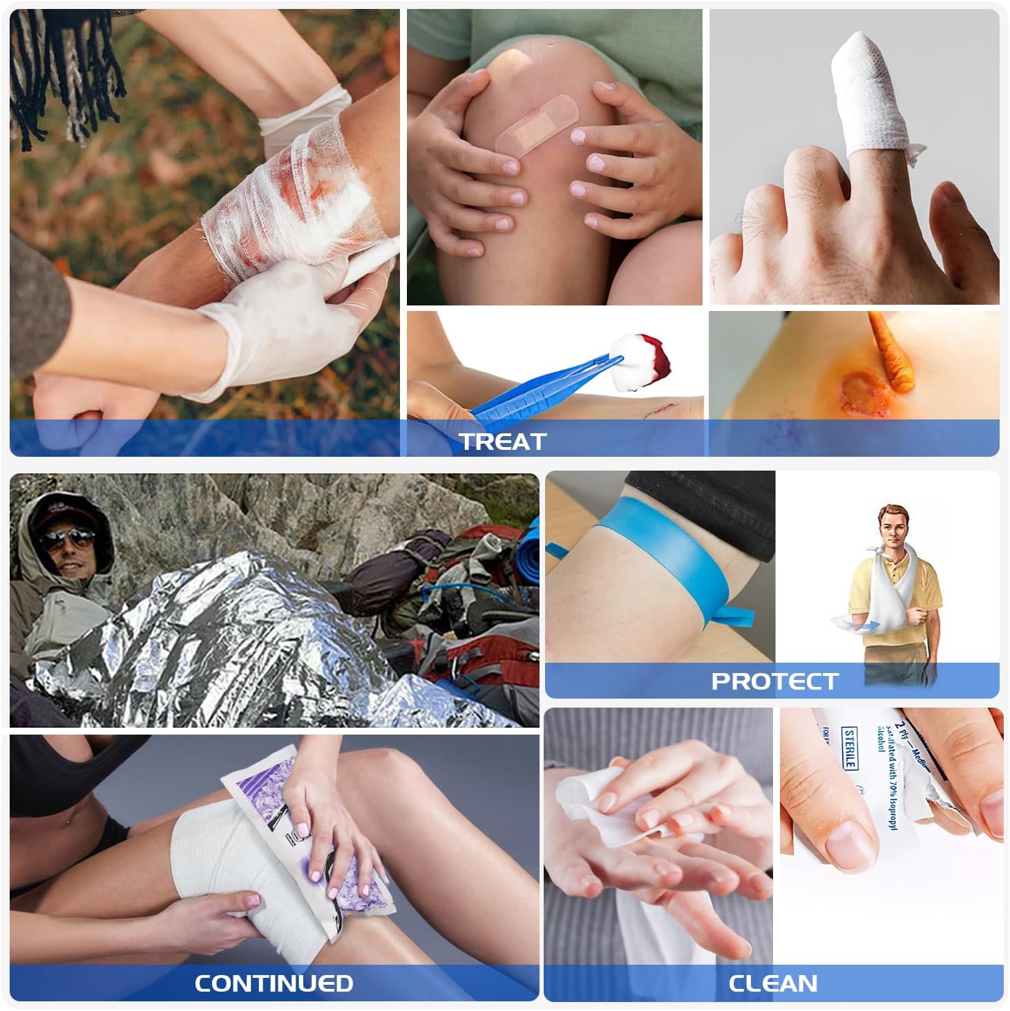 VITUU Kit de primeros auxilios de emergencia, impermeable, kit de primeros auxilios de viaje para el hogar, camping, senderismo, deportes, oficina,