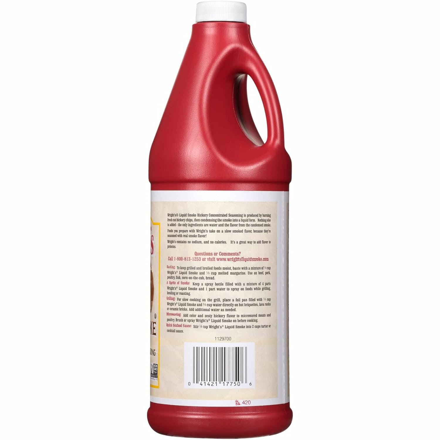 Wright’s – Condimento concentrado de nogal líquido de humo, botella de 32 onzas (paquete de 2) con cucharas giratorias By The Cup