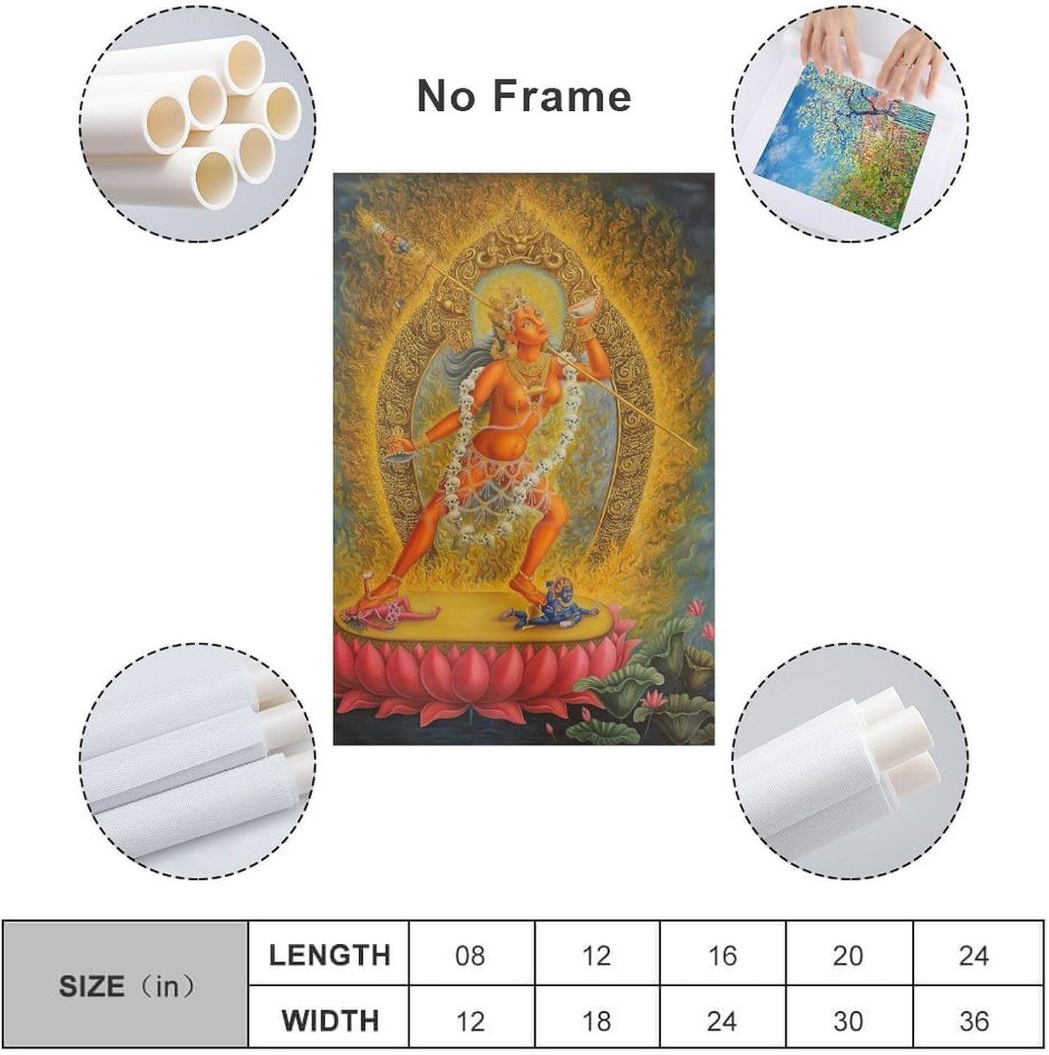 Vajrayogini Thang Ga – Póster de arte religioso, pintura en lienzo, póster de arte de pared para dormitorio, sala de estar, decoración de 08 x 12
