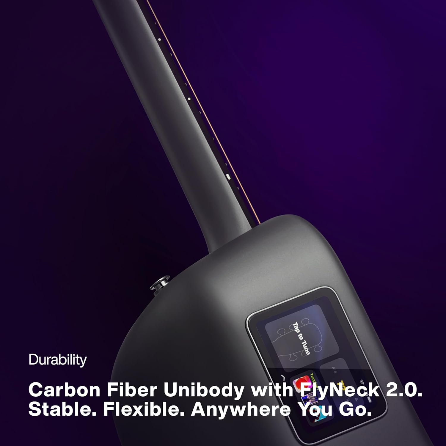 LAVA ME 4 Guitarras eléctricas acústicas de fibra de carbono, guitarra de audio inteligente de viaje con pantalla táctil de 3.5 pulgadas, sistema