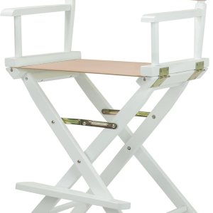 Casual Home – Silla de director de 24.0in, marco blanco con lona bronceada, altura de mostrador Casual Home – Silla de director de 24.0in, marco blanco con lona bronceada, altura de mostrador