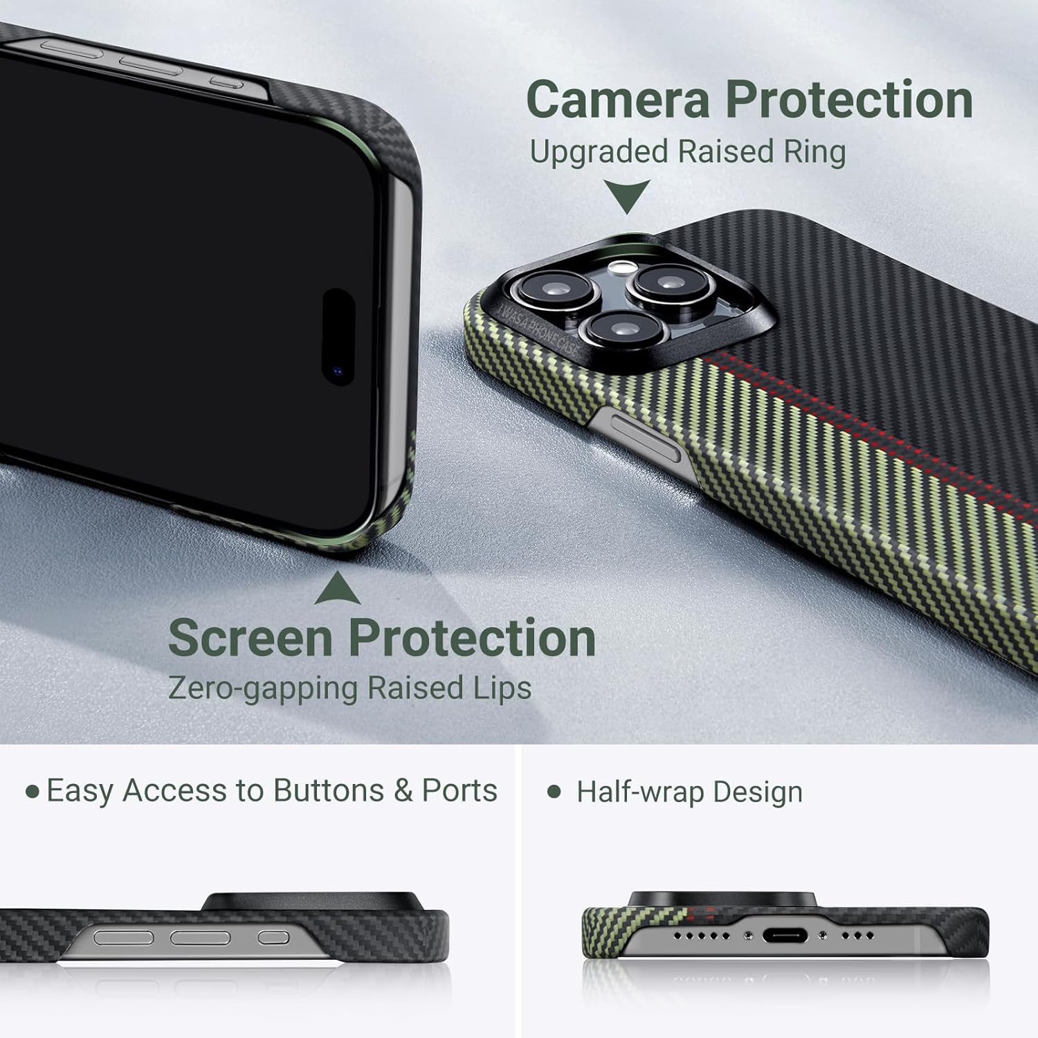 pitaka Funda para iPhone 15 Pro compatible con MagSafe, funda delgada y ligera para iPhone 15 Pro de 6.1 pulgadas con una sensación táctil sin