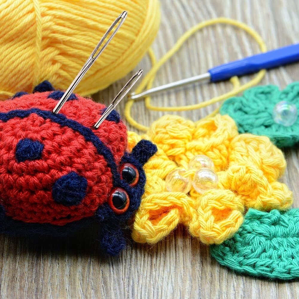 35 agujas romas de ojo grande, agujas de hilo de acero inoxidable de 7 tamaños, agujas de coser grandes para coser a mano, manualidades, tejer,