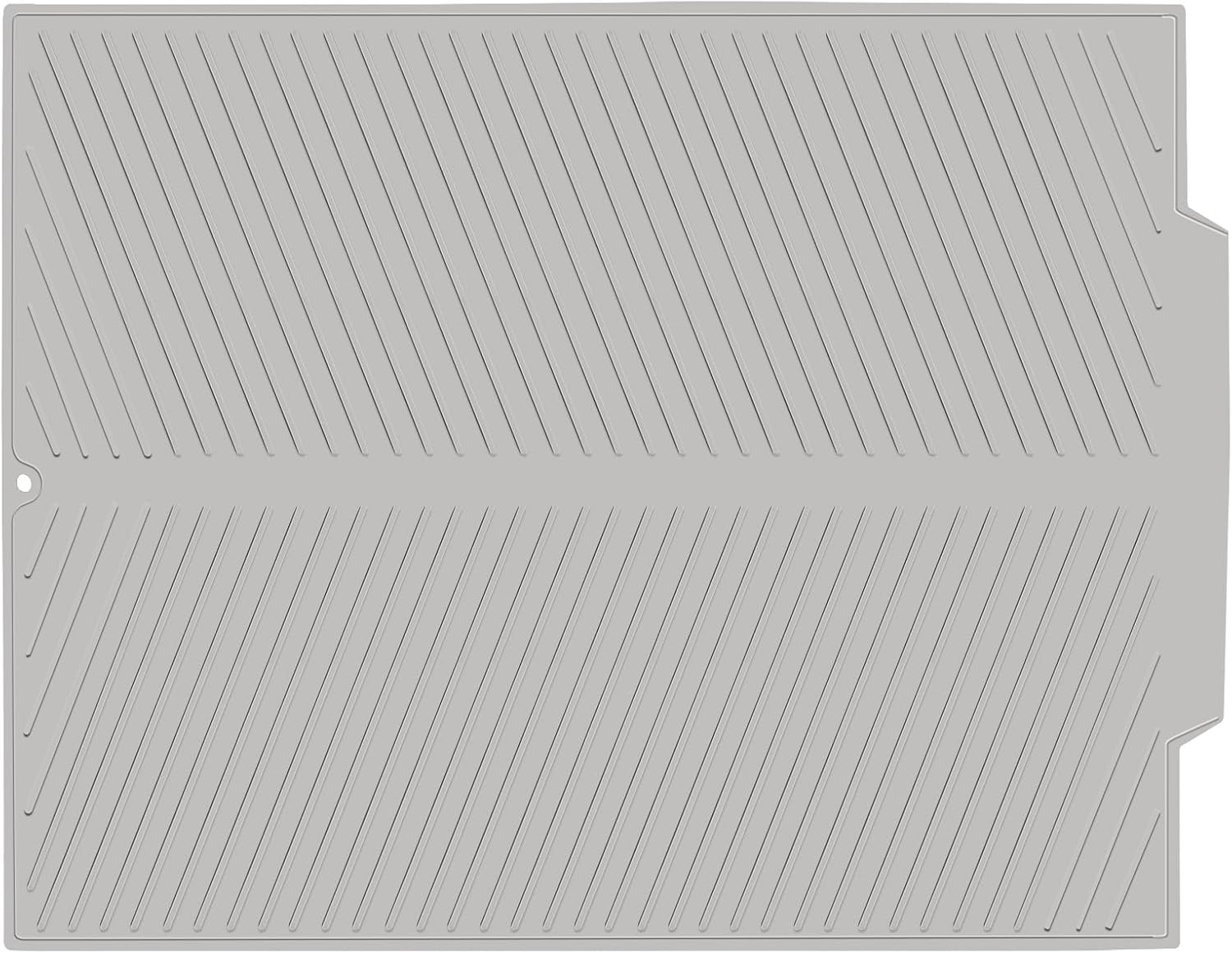 SHARMA – Tapete de silicona para secar platos con borde de drenaje, almohadilla para secar platos, tapete escurridor de platos antideslizante y