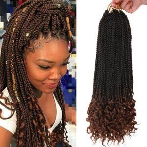 144 raíces por paquete, de 20 pulgadas, trenzas de ganchillo para mujeres, cabello trenzado de ganchillo negro con extremos rizados, extensiones de 144 raíces por paquete, de 20 pulgadas, trenzas de ganchillo para mujeres, cabello trenzado de ganchillo negro con extremos rizados, extensiones de