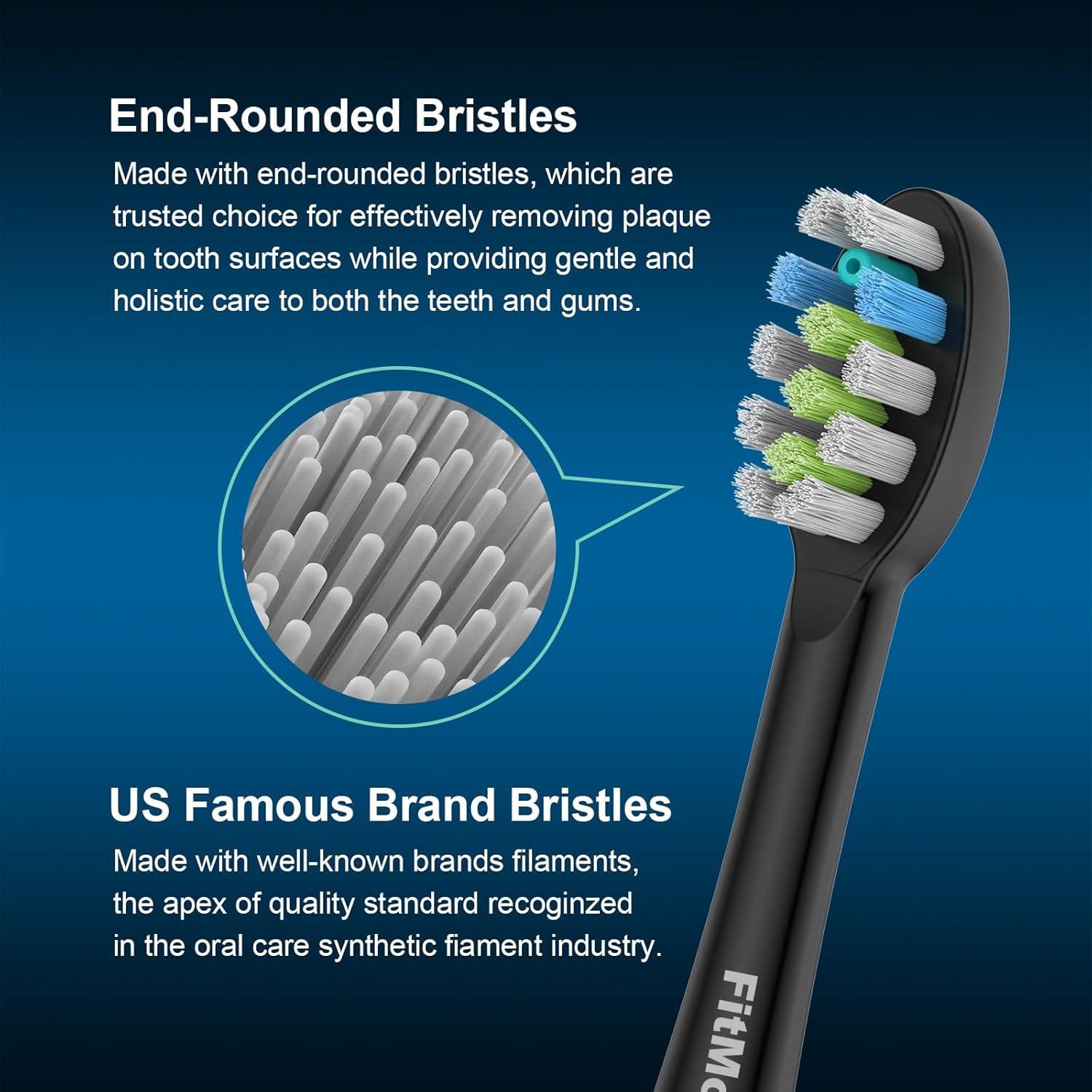 Paquete de 6 cabezales de repuesto para cepillo de dientes compatibles con WaterPik Sonic Fusion 2.0, cabezal de cepillo de hilo dental FitMount