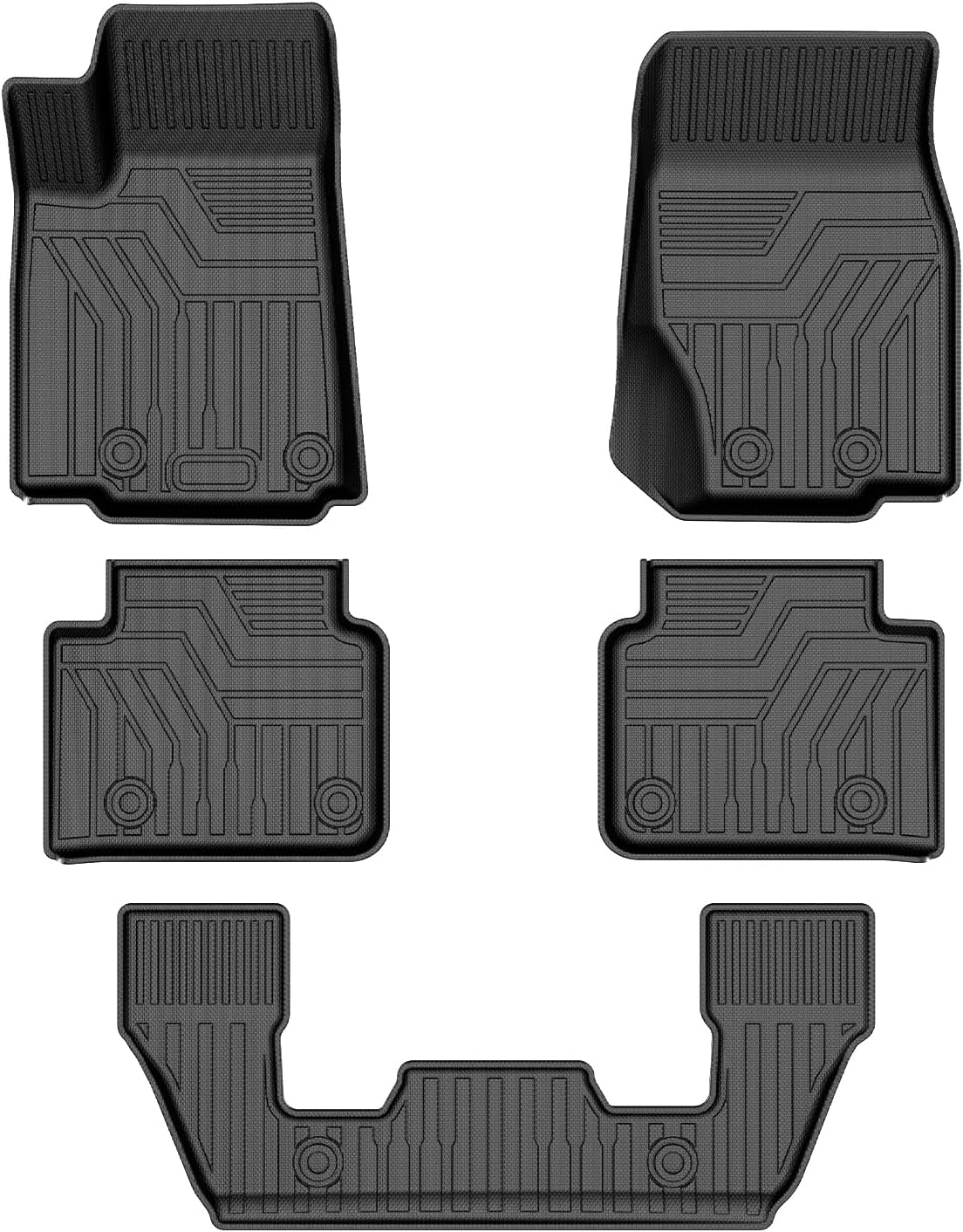 Alfombrillas para Jeep Grand Cherokee L 2023 2022 2021, solo aptas para 6 pasajeros sin consola central, juego de 3 filas para todo tipo de clima,