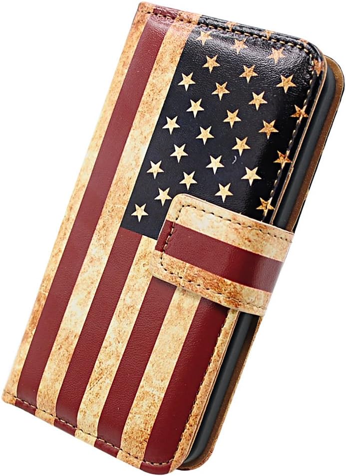 Bcov Funda para Moto G 5G 2023, diseño retro de la bandera estadounidense con tapa para teléfono, con ranura para tarjetas, soporte para Motorola