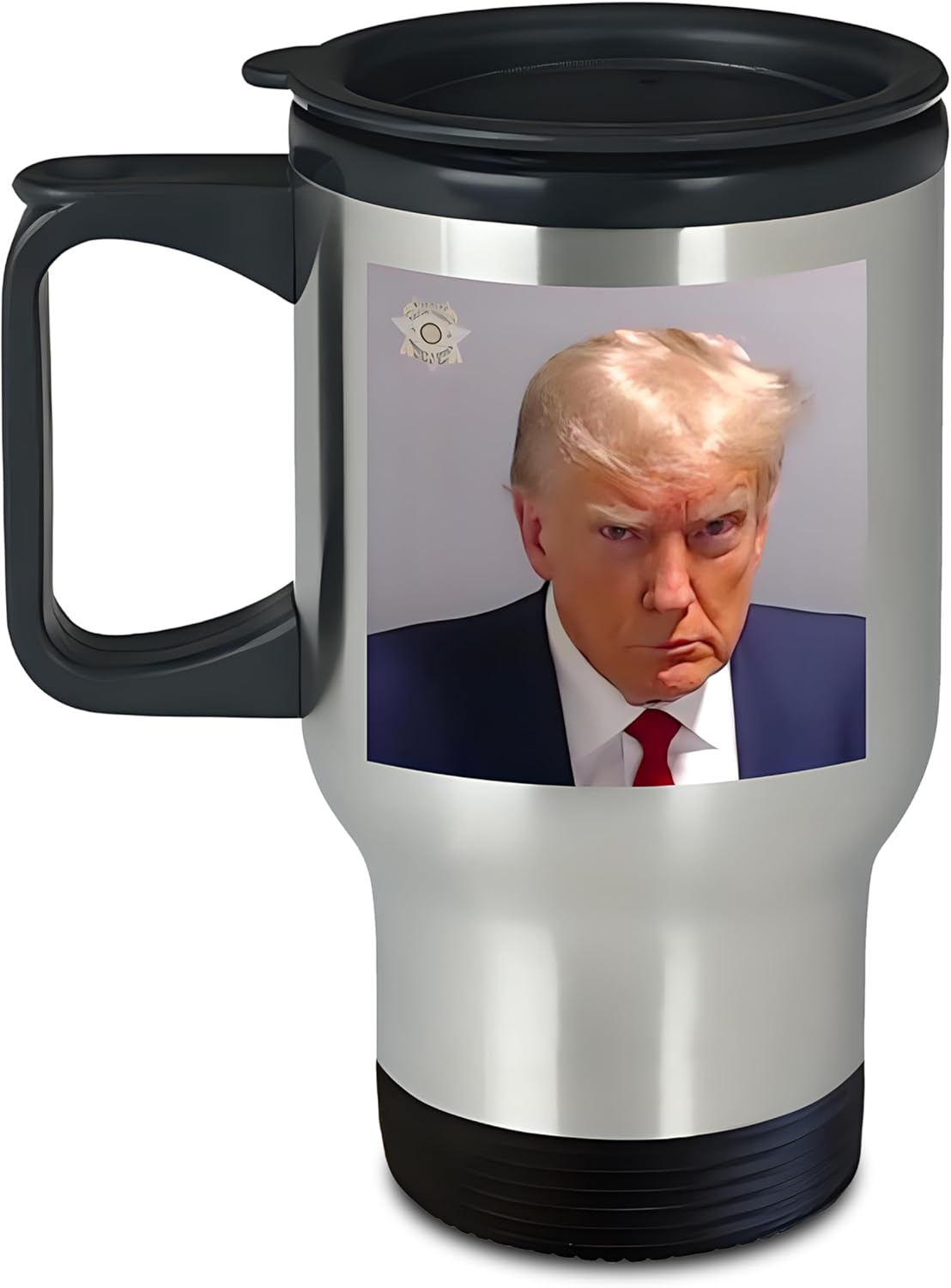 Taza de café Trump Mugshot de 14 onzas  Trump 2023 Georgia Prison Prison Mug Shot Coffee Gift (taza de viaje)