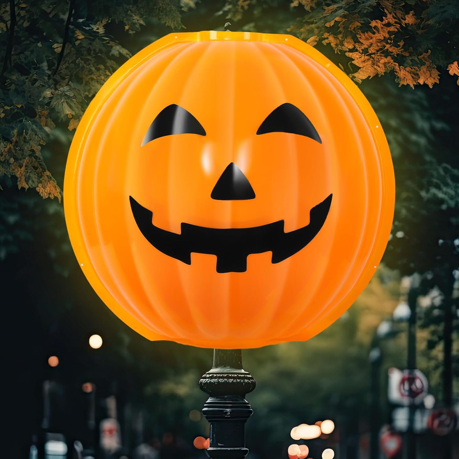 Retisee Cubierta de luz de calabaza de Halloween, pantalla de lámpara Jack O Lantern de 20 pulgadas de profundidad x 22 pulgadas de alto, pantalla