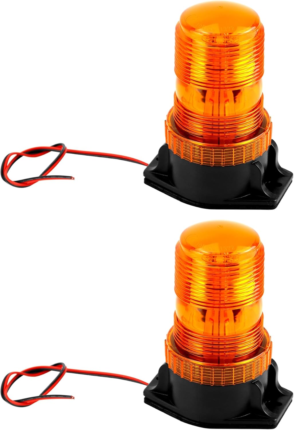 QWORK Luces estroboscópicas LED ámbar, luces intermitentes de emergencia de advertencia para camiones, automóviles, autobús, tractores,