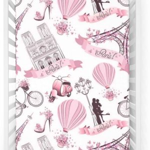 Sábana bajera ajustable para cuna con temática de la Torre Eiffel, sábana bajera estándar para cuna, material ultra suave, ideal para habitación de Sábana bajera ajustable para cuna con temática de la Torre Eiffel, sábana bajera estándar para cuna, material ultra suave, ideal para habitación de