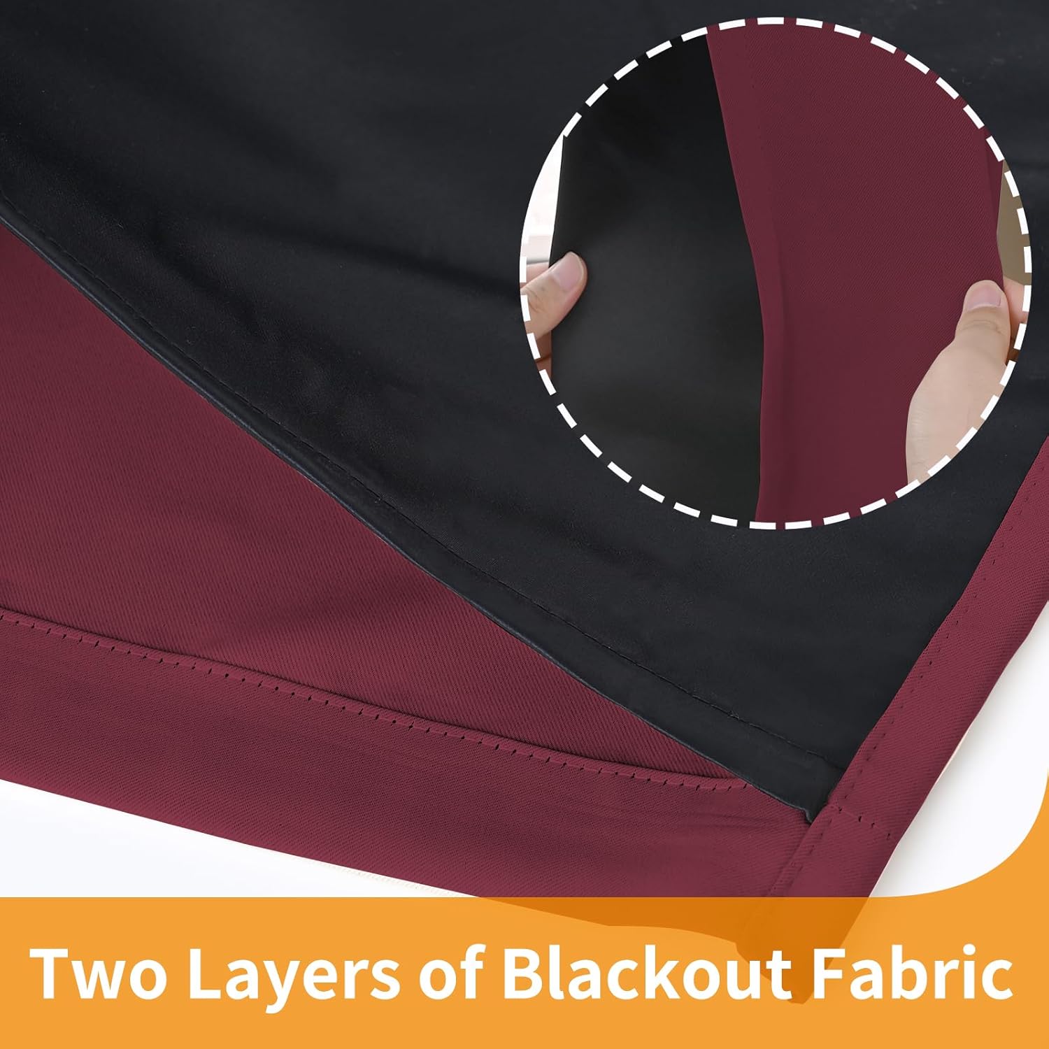 YoungsTex Cortinas 100% opacas color burdeos para dormitorio, 54 pulgadas de largo, doble capa de bloqueo de luz completa que reduce el ruido,