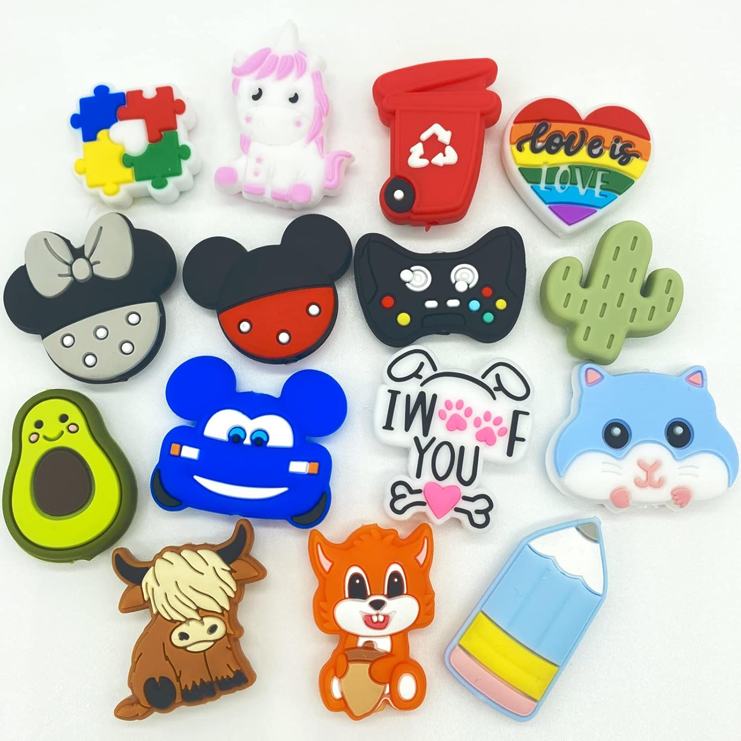 AllGemDiy Cuentas focales de silicona para bolígrafos, personajes, palabras divertidas, cuentas focales, dijes de silicona, kit de fabricación de