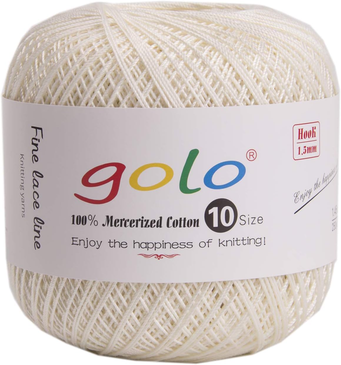 Golo – Hilo de algodón para tejido de ganchillo tamaño 10, bolas para tejer