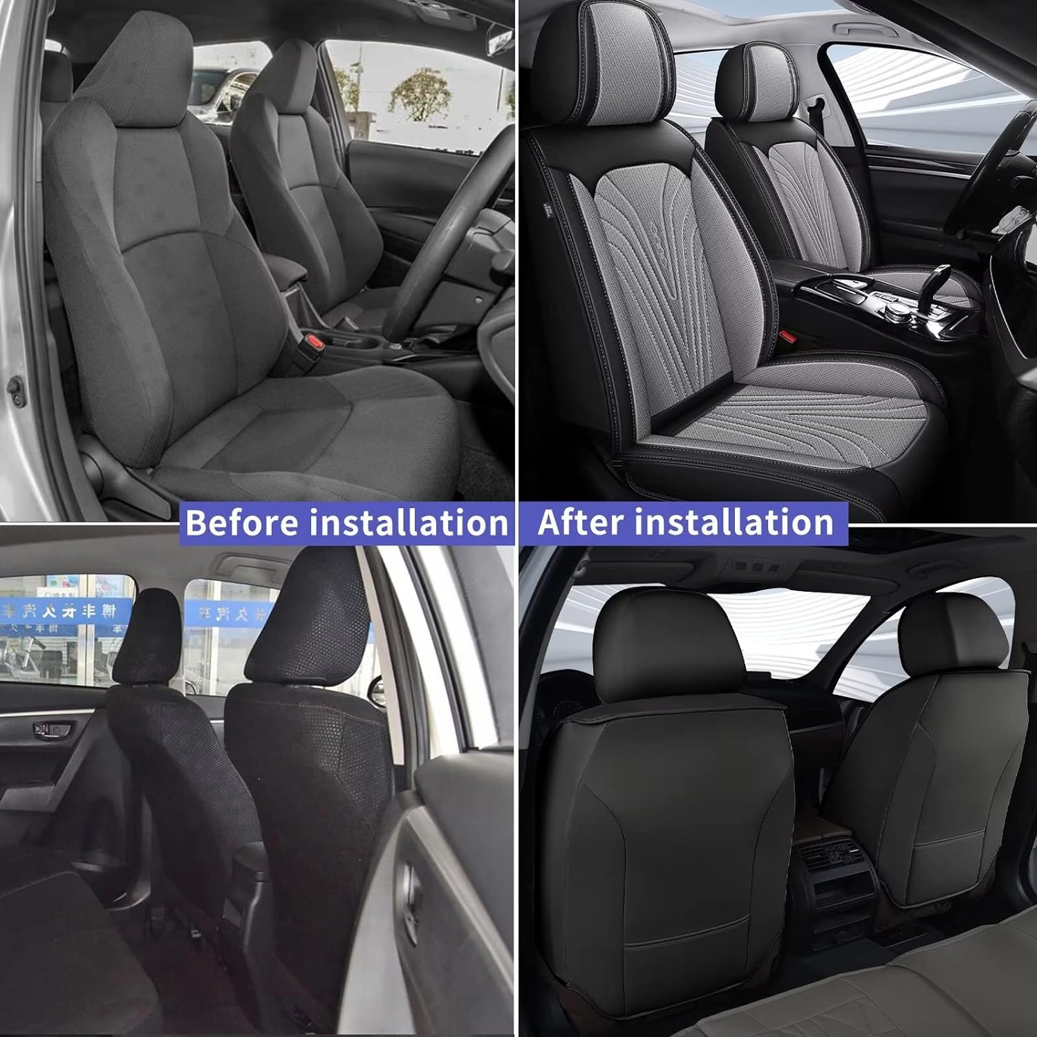 Fundas de asiento delantero para Honda Pilot 2005-2016, fundas de asiento automotriz de piel sintética, transpirables, impermeables, compatibles con
