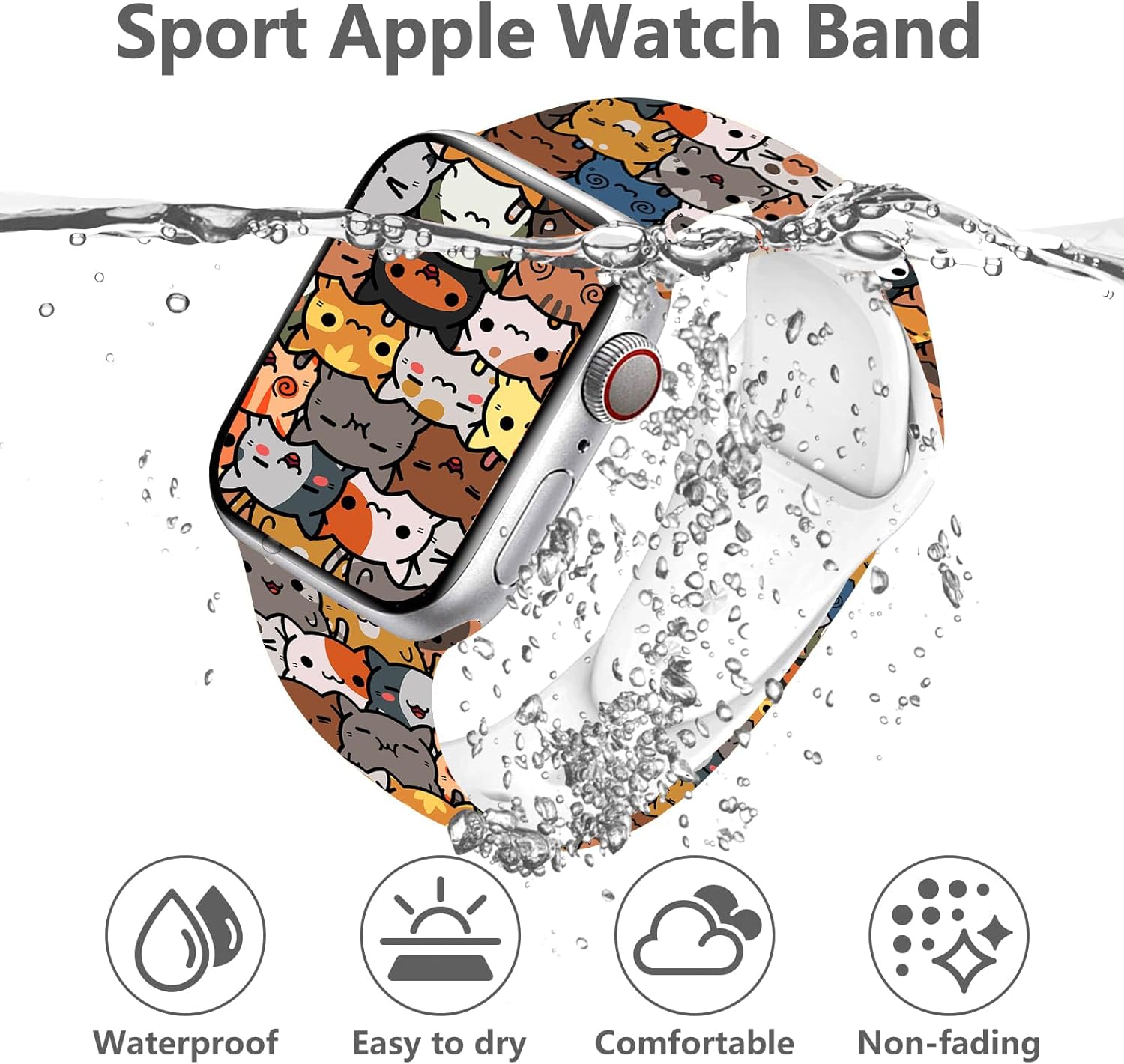 Watch Bands Compatible with Apple Watch 38mm 40mm, Soft Pattern Silicone Strap Wristbands for Women Men Gifts Series 7 6 5 4 3 2 1 SE