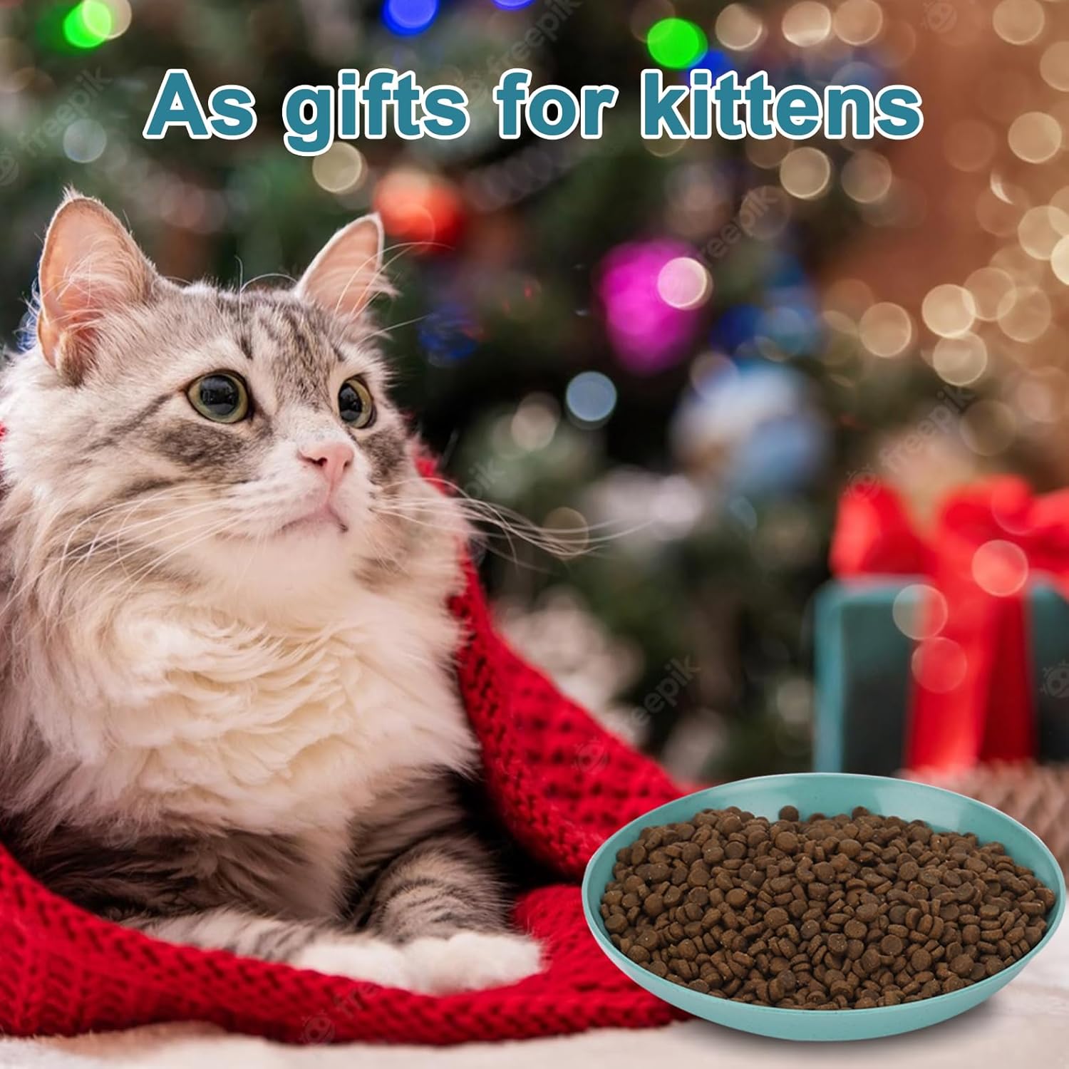 Plato de comida para gatos poco profundos, 4 unidades, comida húmeda para gatos, cuencos planos para gatos, sin fatiga, platos para comida y agua,