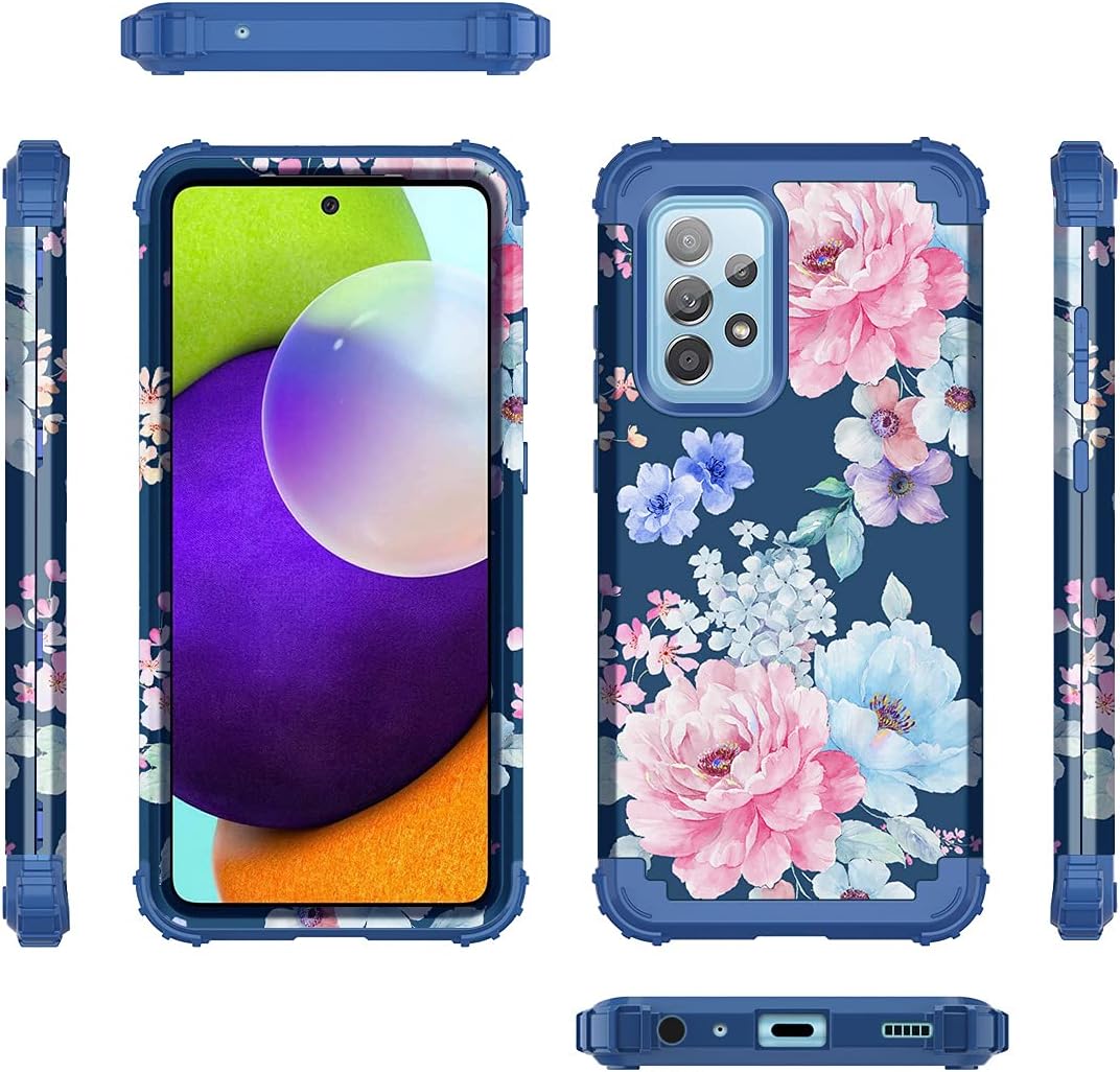 Rancase Funda compatible con Galaxy A52 5G, tres capas resistentes a prueba de golpes, protección de plástico duro + funda protectora de goma de