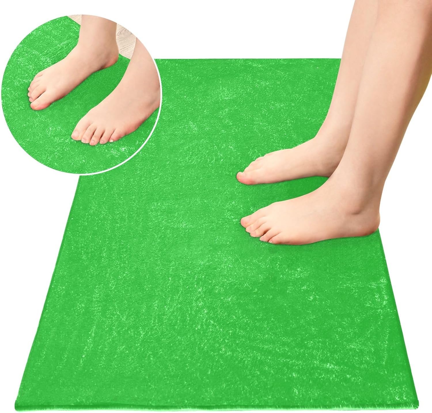 Malachite – Alfombra de baño de felpa absorbente, antideslizante, con parte trasera de goma, lavable, 39 x 20 pulgadas