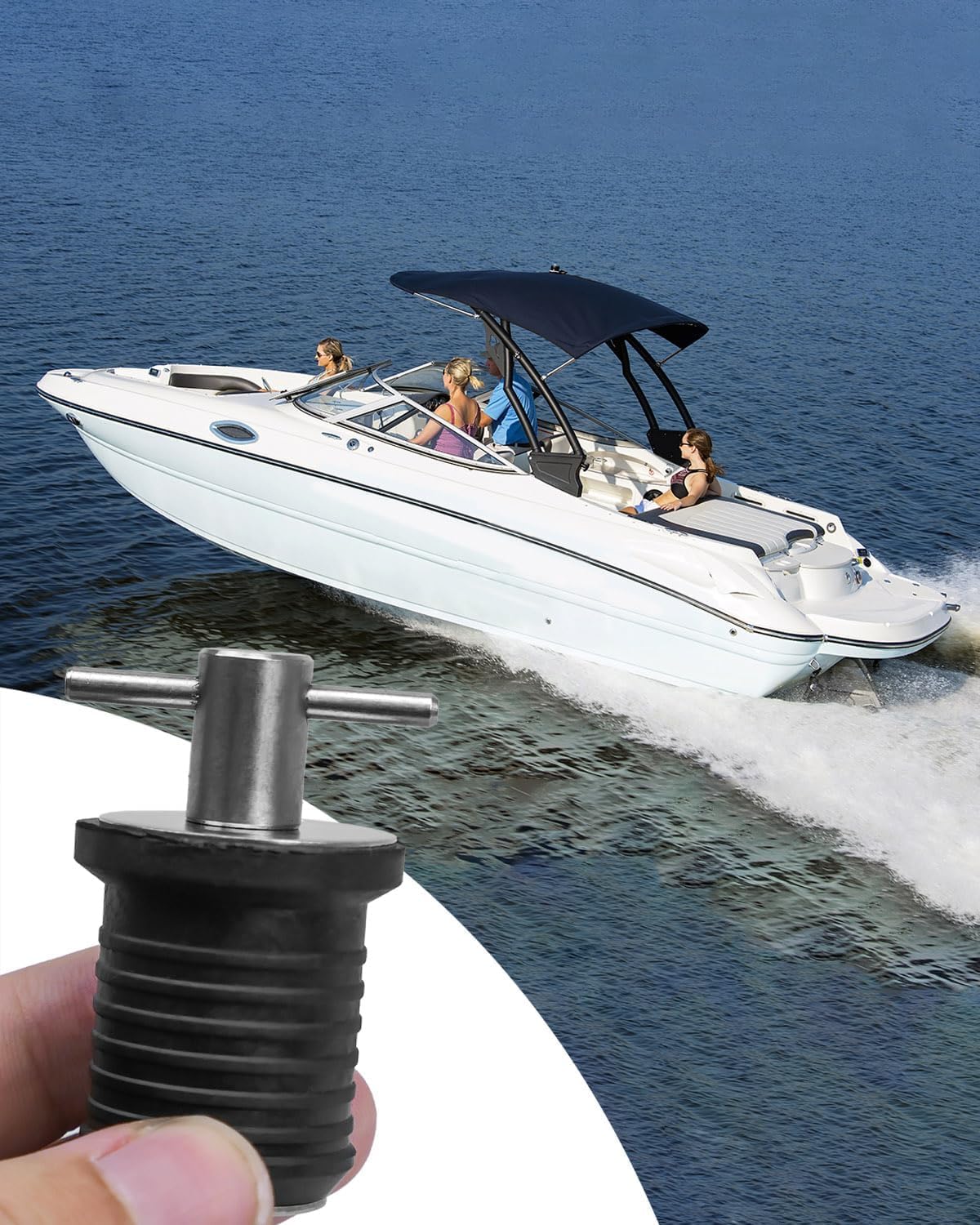 Tapón de drenaje con mango en T de acero inoxidable para desagües de 1 pulgada de diámetro, diseño de tapón de drenaje de barco marino, paquete de 4
