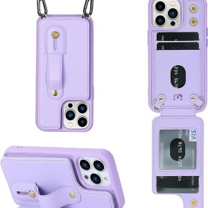 MYBAT PRO – Funda tipo cartera para iPhone 15 Pro, con tarjetero para mujeres y niñas, con correa, cierre magnético de piel sintética, con cordón MYBAT PRO – Funda tipo cartera para iPhone 15 Pro, con tarjetero para mujeres y niñas, con correa, cierre magnético de piel sintética, con cordón