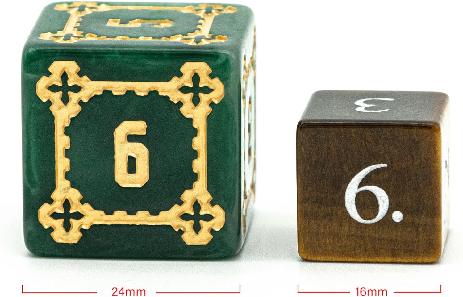cusdie 7 dados gigantes DND de 0.98 pulgadas con bolsa de dados de ojo de dragón, juego de dados poliédricos, dados D&D para Calabozos y Dragones