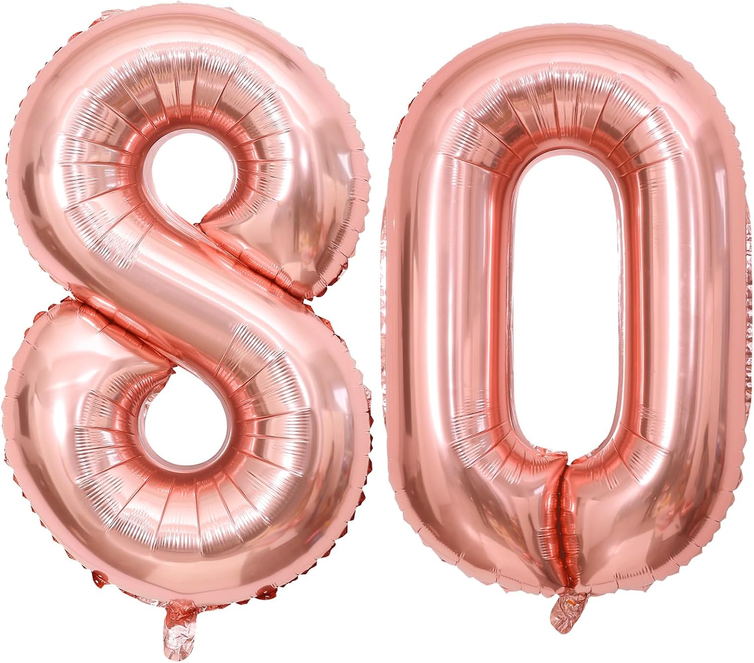 Globos de oro rosa con el número 80, globos gigantes grandes de 40 pulgadas, globos de aluminio de Mylar de oro rosa con números 80 para fiesta de